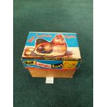 Tin Battery Operated Hen Laying Eggs Complete In Box