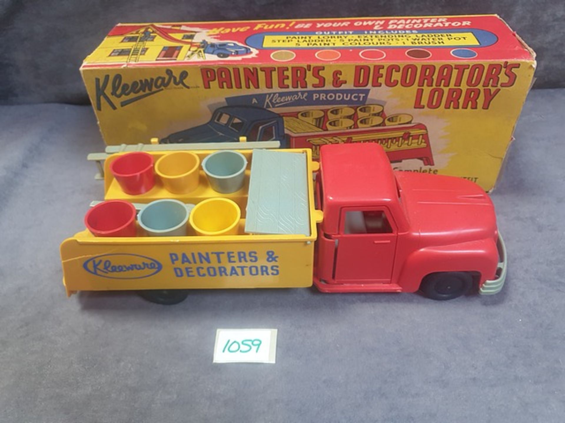 Very Rare Kleeware Painters And Decorator's Lorry Vintage Boxed Complete With 14 Piece Home - Image 2 of 2