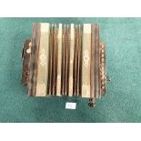 Tom Thumb Vintage Accordion Squeeze Box Made In Germany Made Of Wood, Featuring Tin And Brass