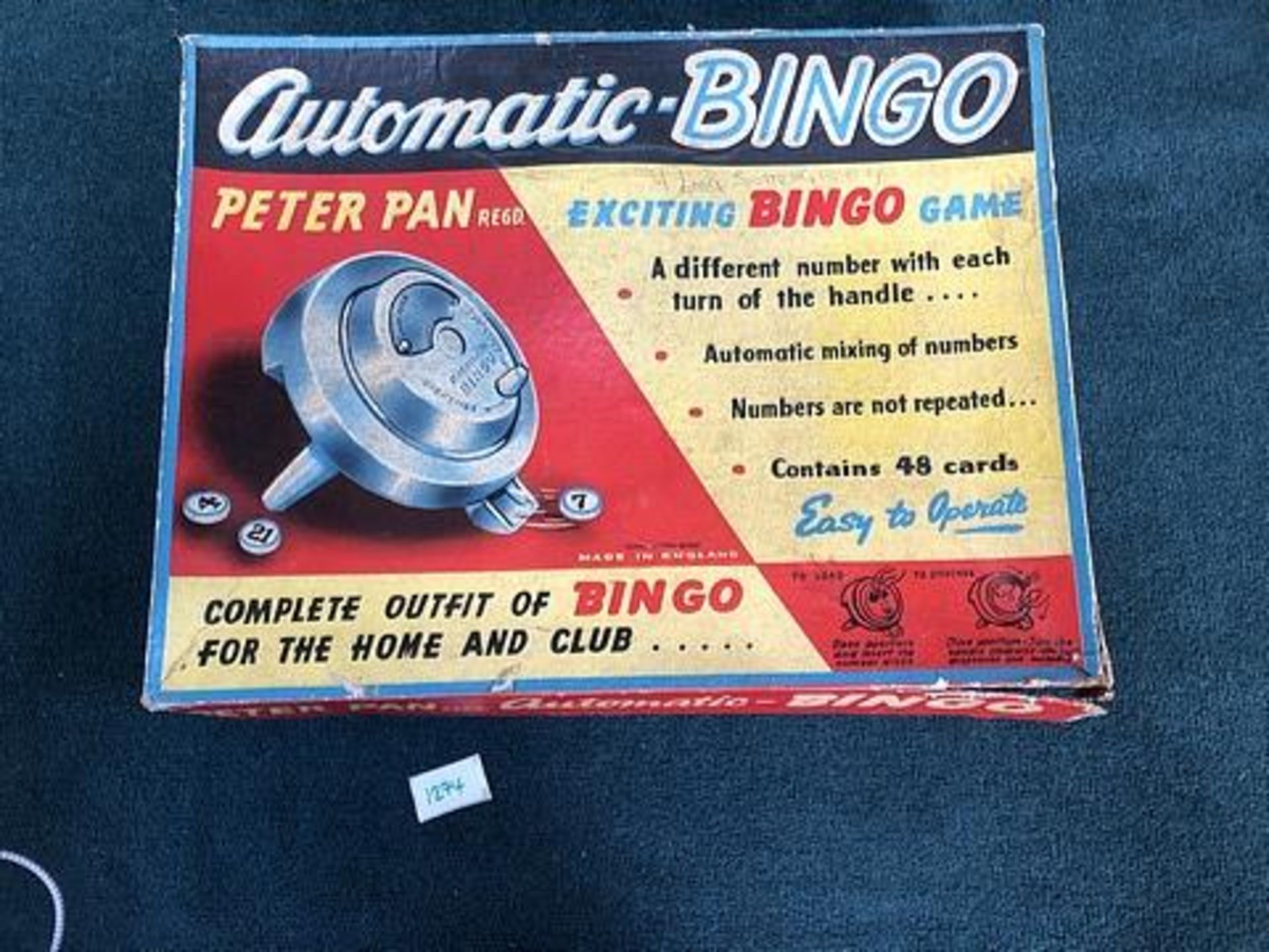 Peter Pan Automatic Bingo Game Complete In Box