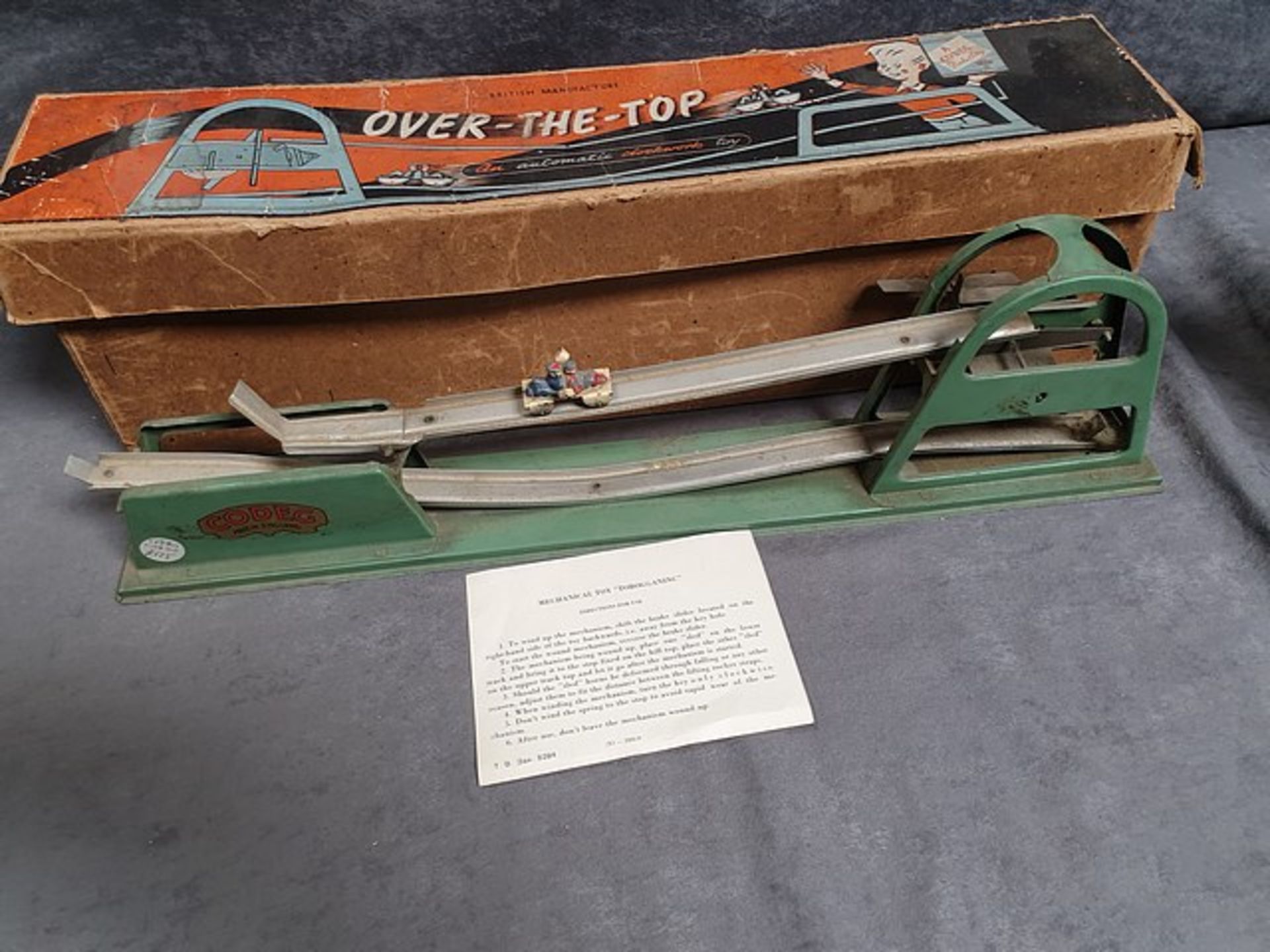 Very Rare Codeg, England - Length 51 Cm - Tin "Over-The-Top" Roller Coaster With Clockwork Motor, - Image 3 of 3