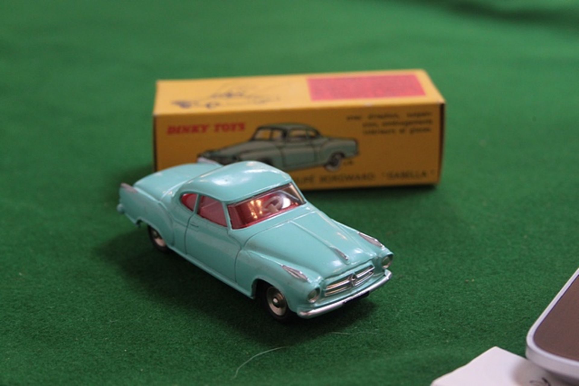 French Dinky Toys Diecast #549 Coupe Borgward Isabella In Blue With Red Interior Complete With Box