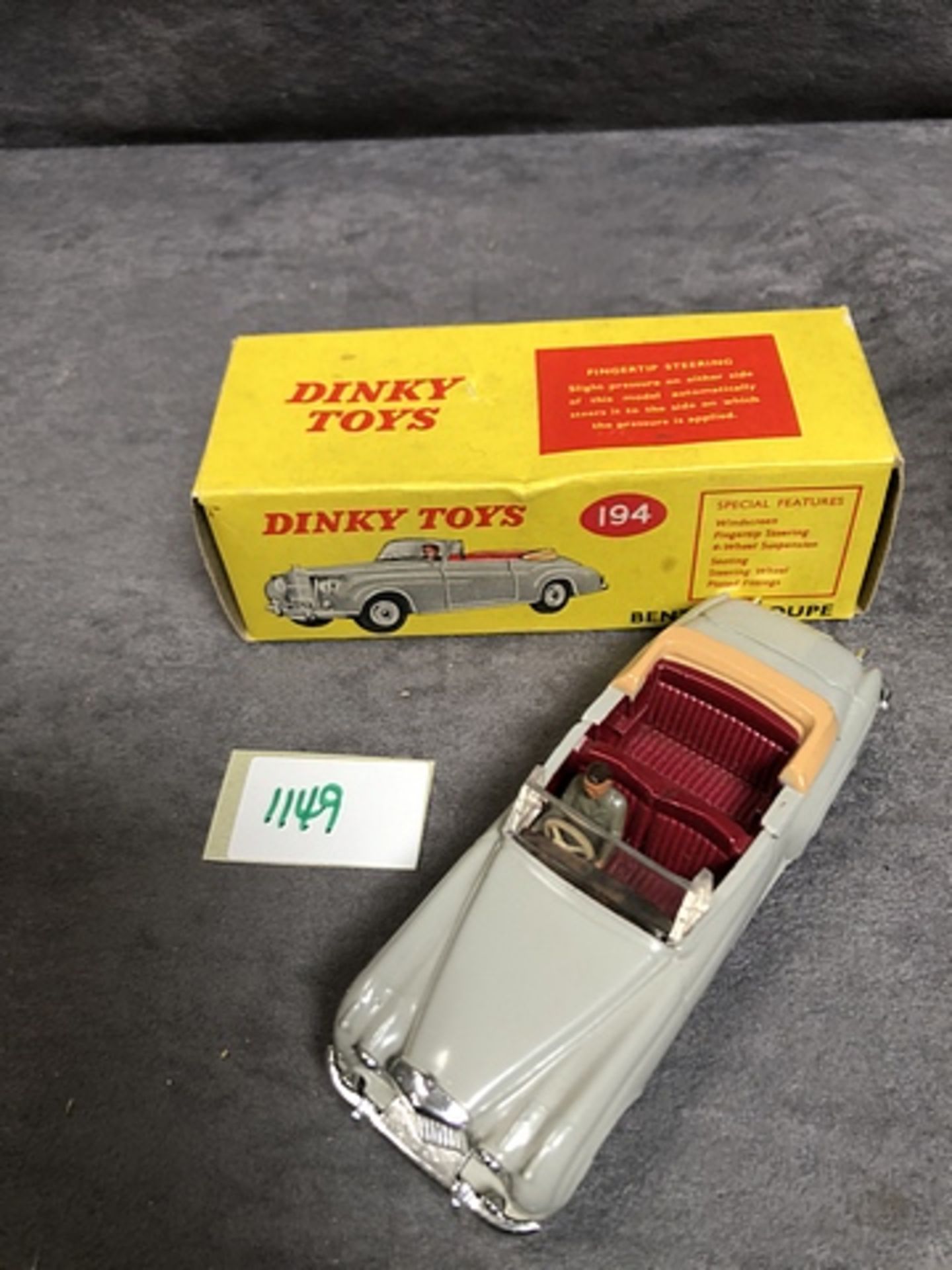 Dinky Toys Diecast #194 Bentley Coupe Complete With Box