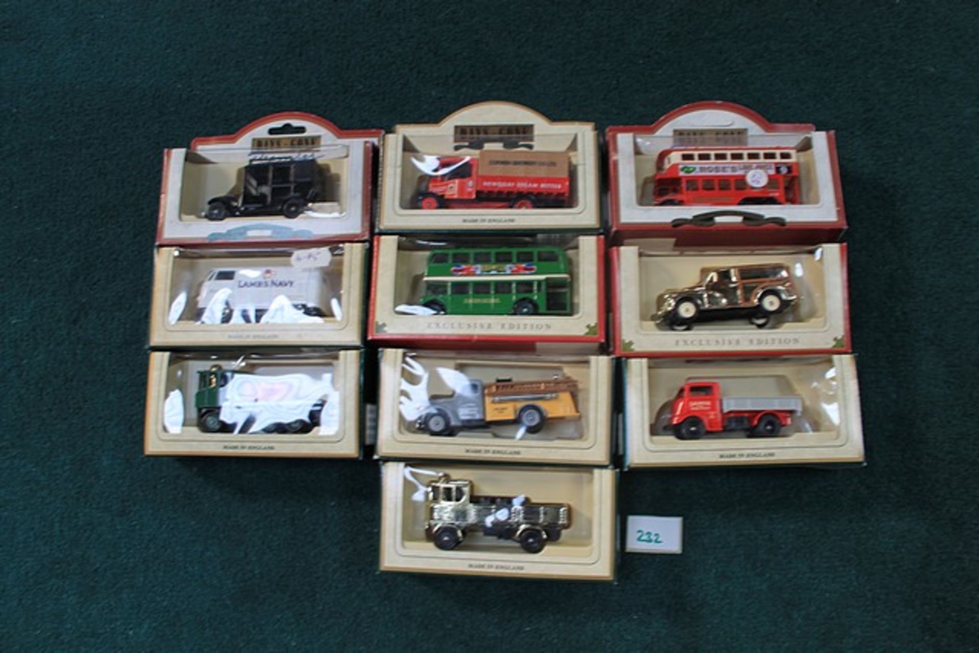 10 X Lledo Days Gone By Diecast Comprising Of; #470011933 Austin Black Taxi, #DG100000 1937