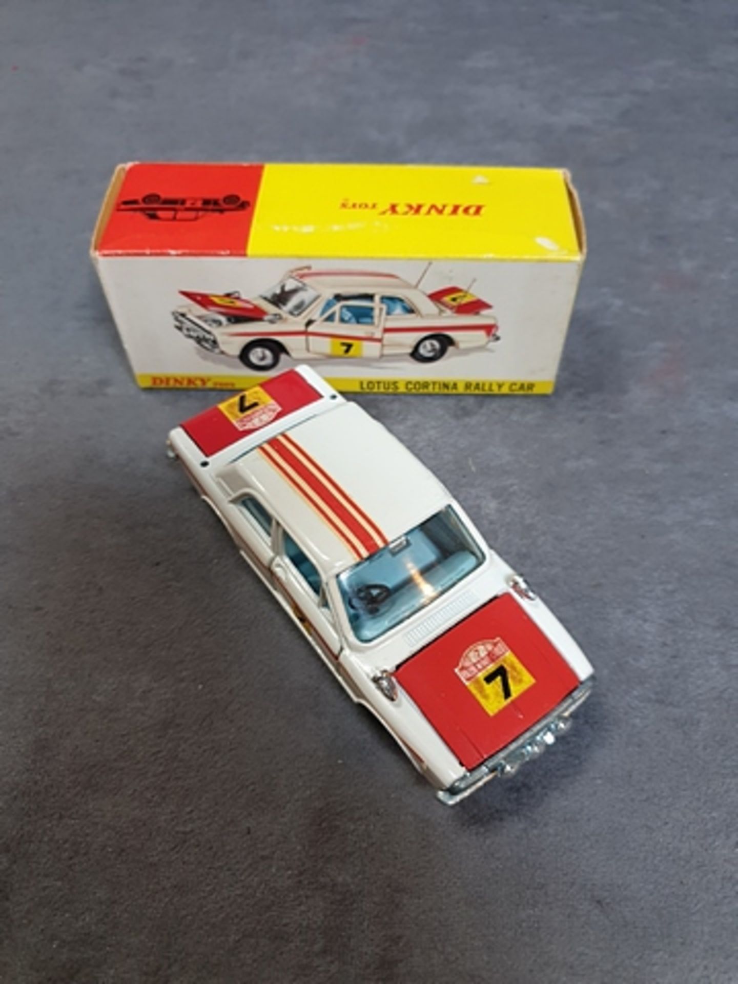 Dinky Diecast Toys #205 Lotus Cortina Rally Car model in Mint condition in a crisp Box - Image 3 of 3