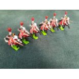 6 X Britains Jousting Silver Knights On Horseback