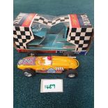 Scalextric Model Racing Slot Car Race Tuned C/88 Cooper In Yellow Complete In Box (Box Is Damaged)