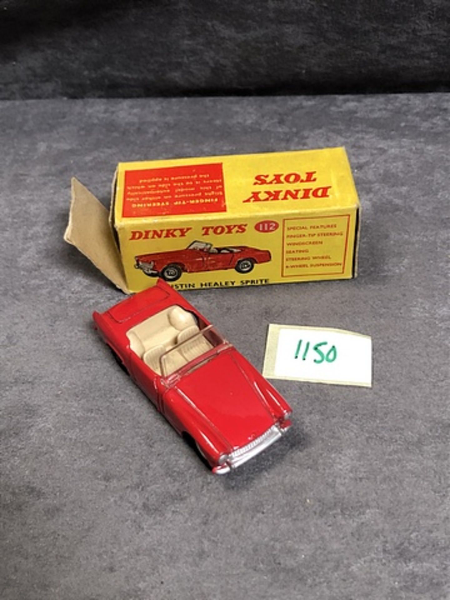 Dinky Toys Diecast #112 Austin Healey Sprite Complete With Box (Damage To Box)