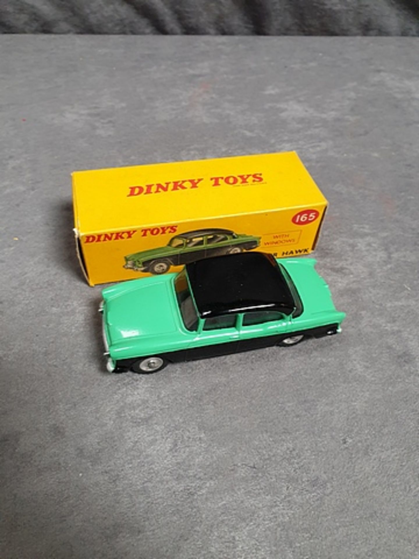 Dinky Diecast Toys #165 Spanish Humber Hawk model is in mint condition in a crisp box