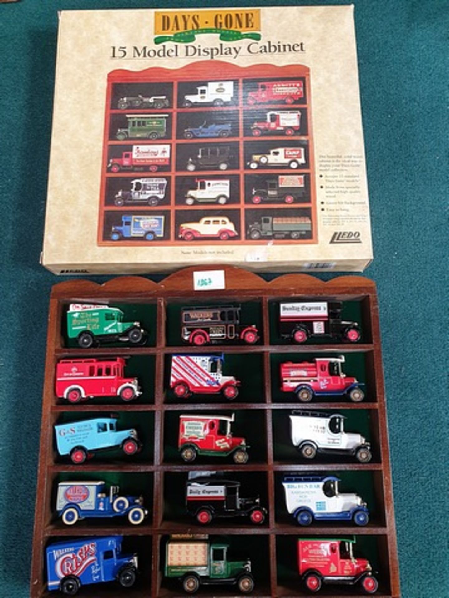 15 X Lledo Diecast Days Gone Vehicles In A Display Case All Vehicles And The Display Case Has Its