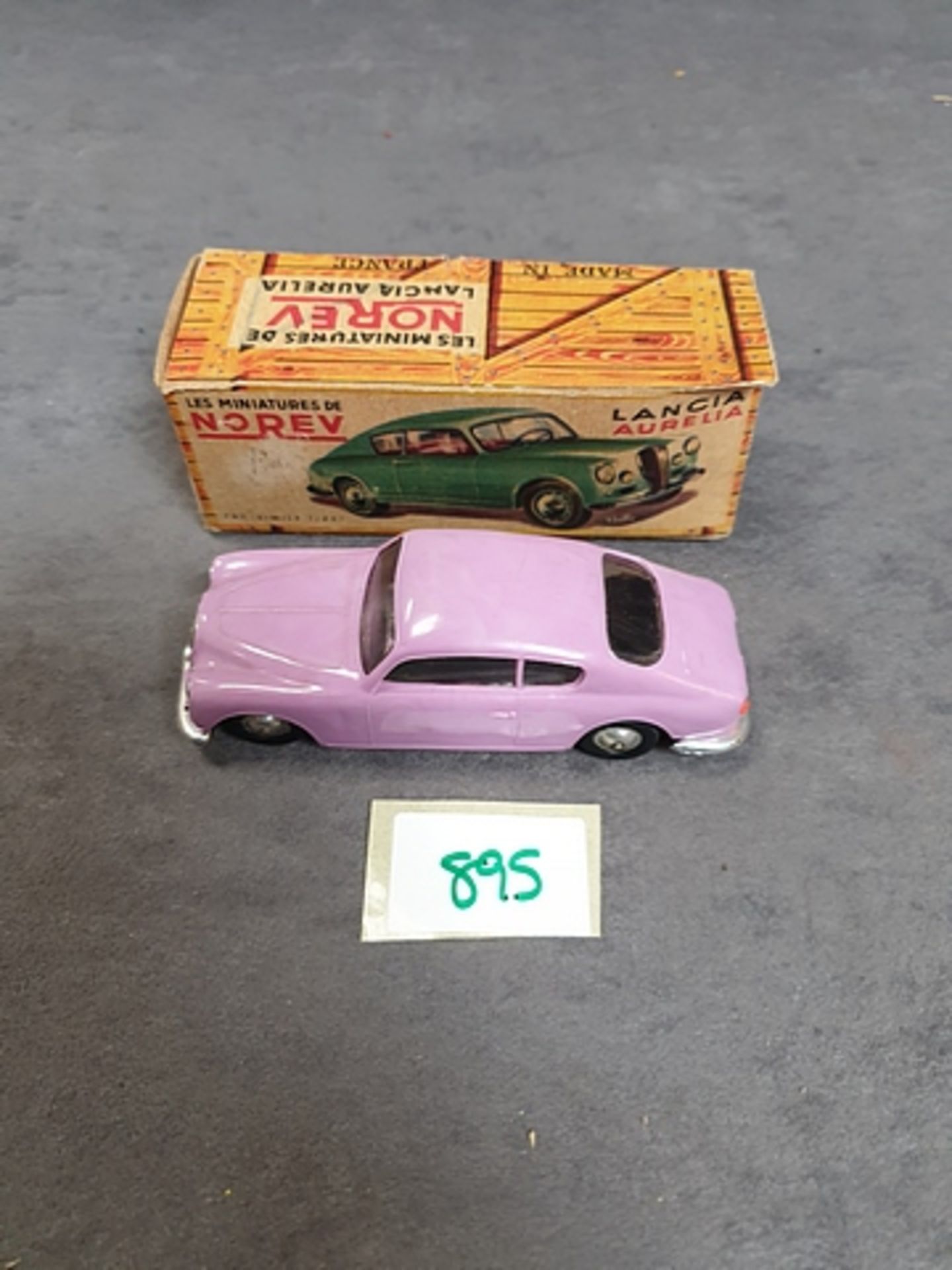 Norev (France) #22 Lancia Aurelia GT In Purple Scale 1/43 Plastic Completing Box - Image 2 of 2