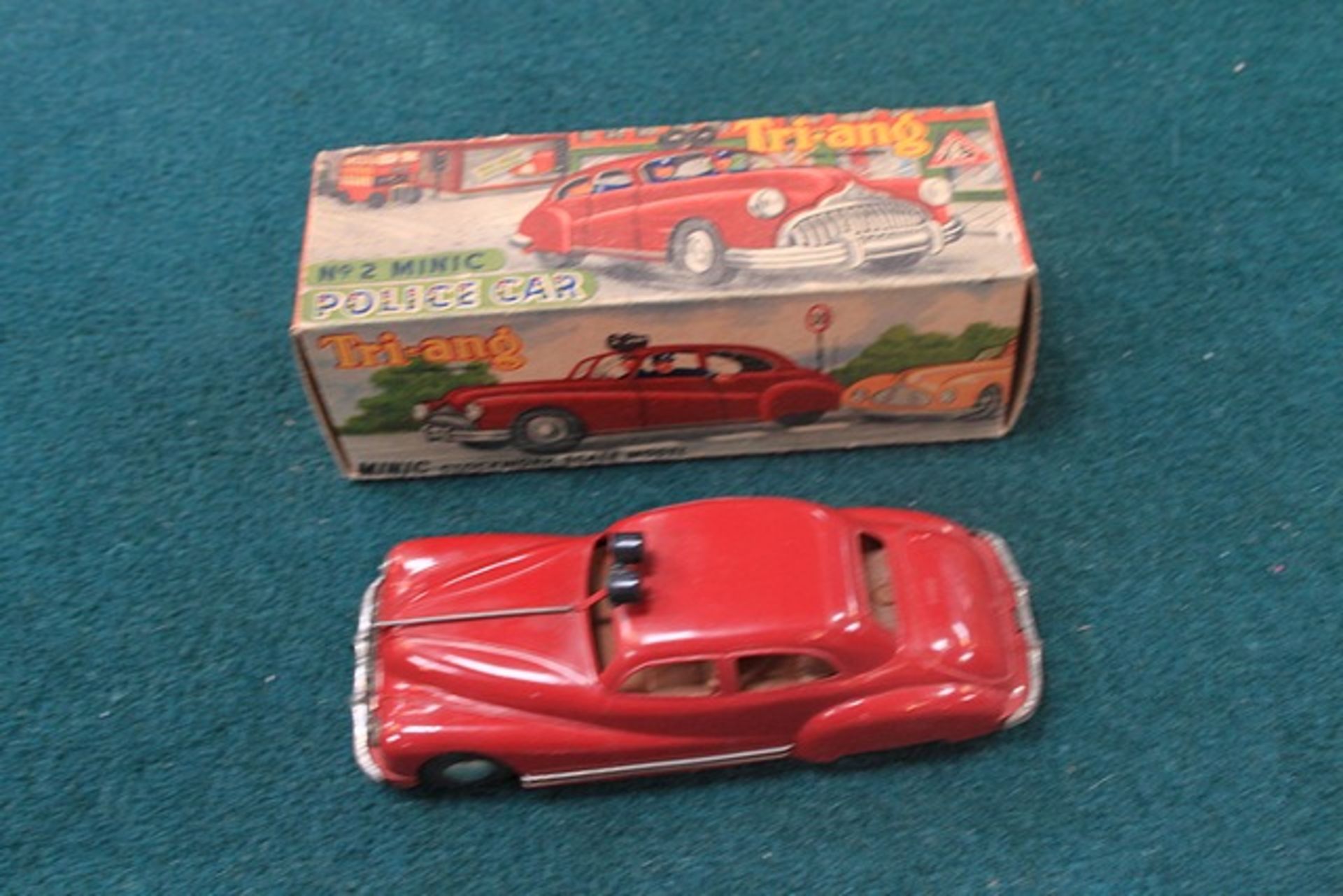 Triang No2 Minic Police Car - Very Rare Early Model Made By Bros Ltd London Complete With Box