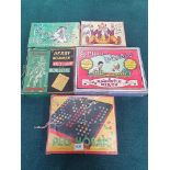 5 X Vintage Board Games Comprising Of; Peter Pan Series Load The Donkey, Funny Freddy The Jolly