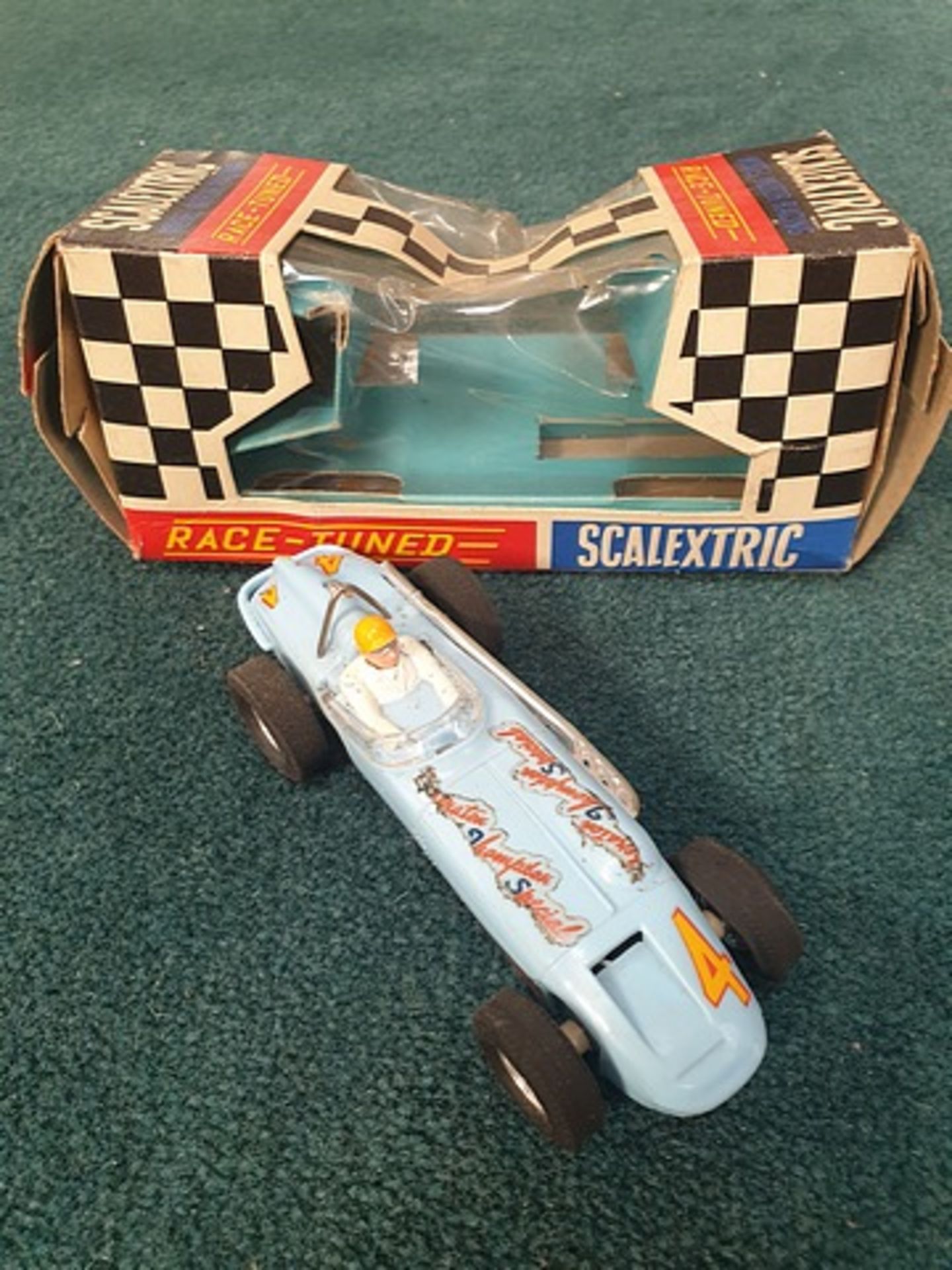 Scalextric Model Racing Slot Car Race Tuned C/79 Offenhauser Front Engine Grand Prix In Pale Blue