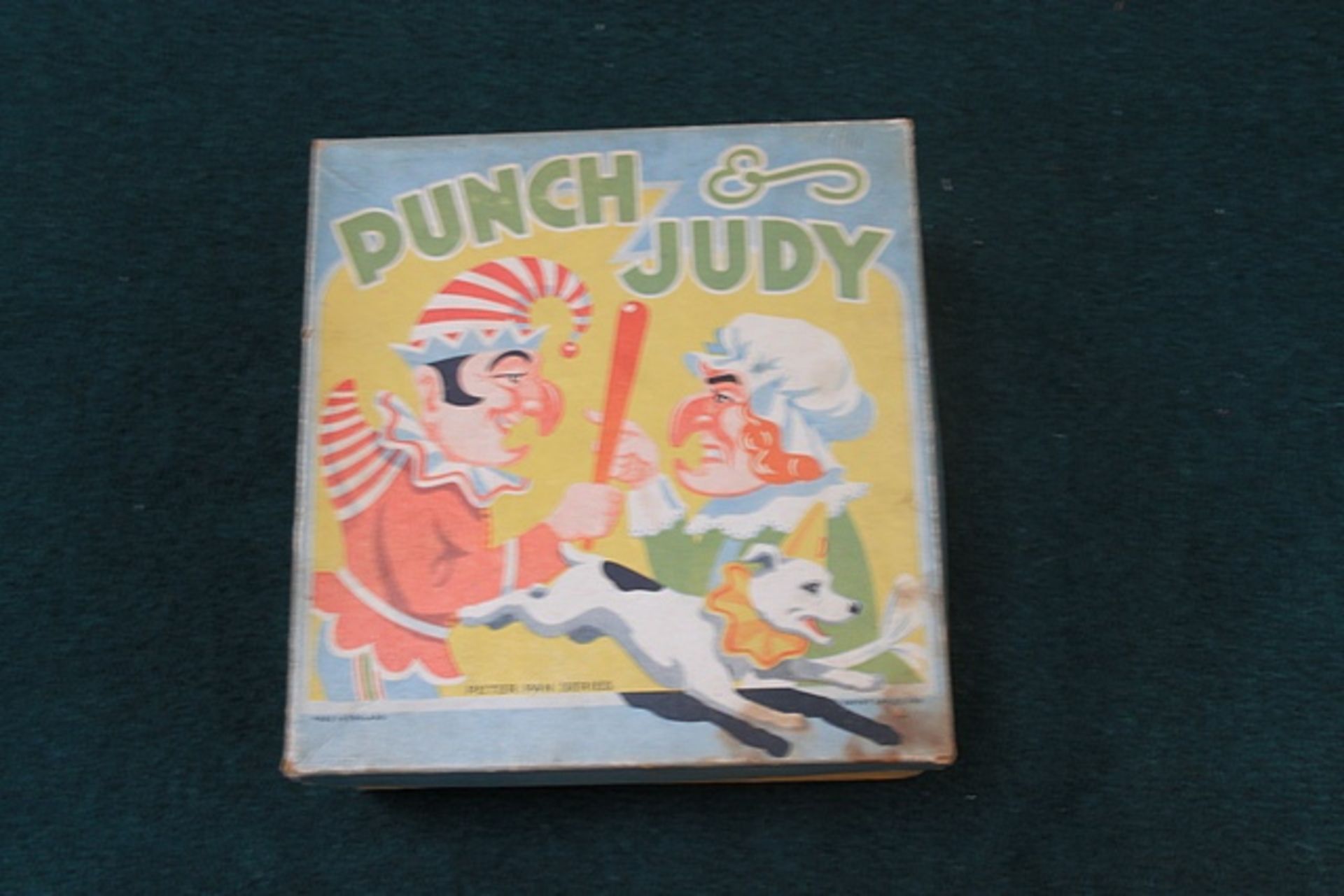 Rare Tin Plate Punch & Judy: By Peter Pan Series Movable Punch & Judy Within A Tinplate Theatre