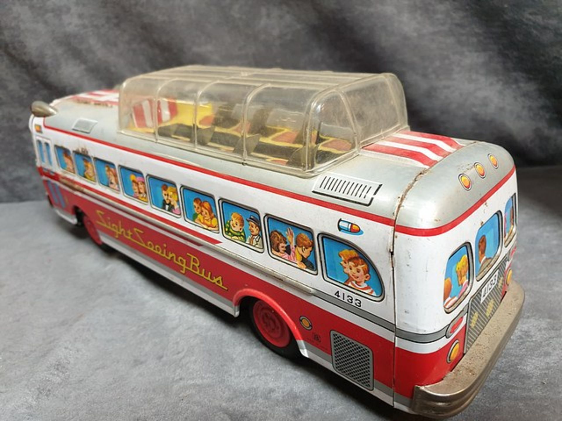 Bandai (Japan) #4133 1960's battery powered tin Sight Seeing Bus - Image 2 of 2