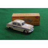Dinky Toys Diecast #176 Austin A105 Saloon In Beige With A Blue Strip Complete With Box