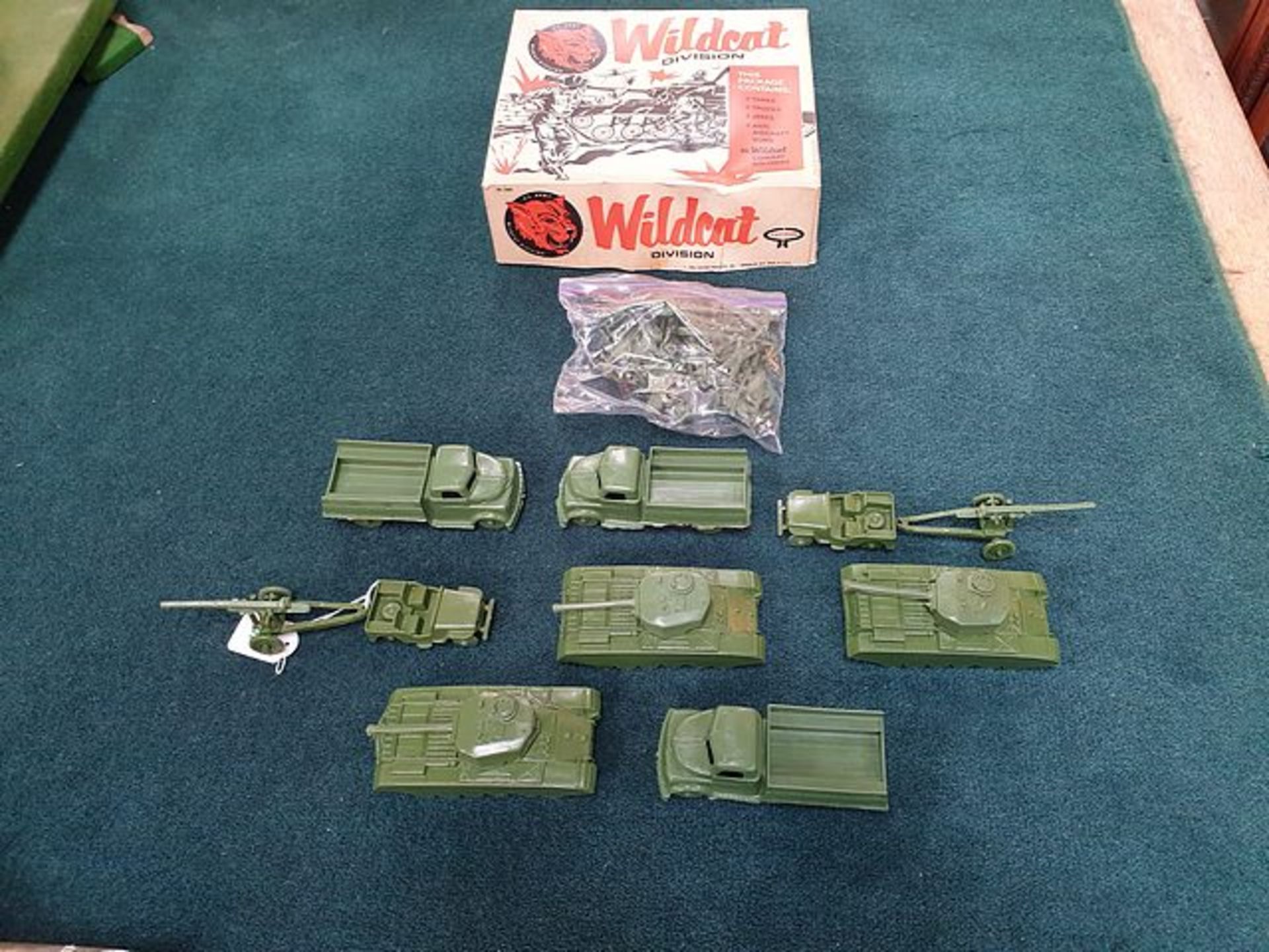 Rare Payton U S Army Wildcat Division Set With 3x Tanks 3 X Trucks 3 X Jeeps 3 X Anti-Aircraft - Image 3 of 3