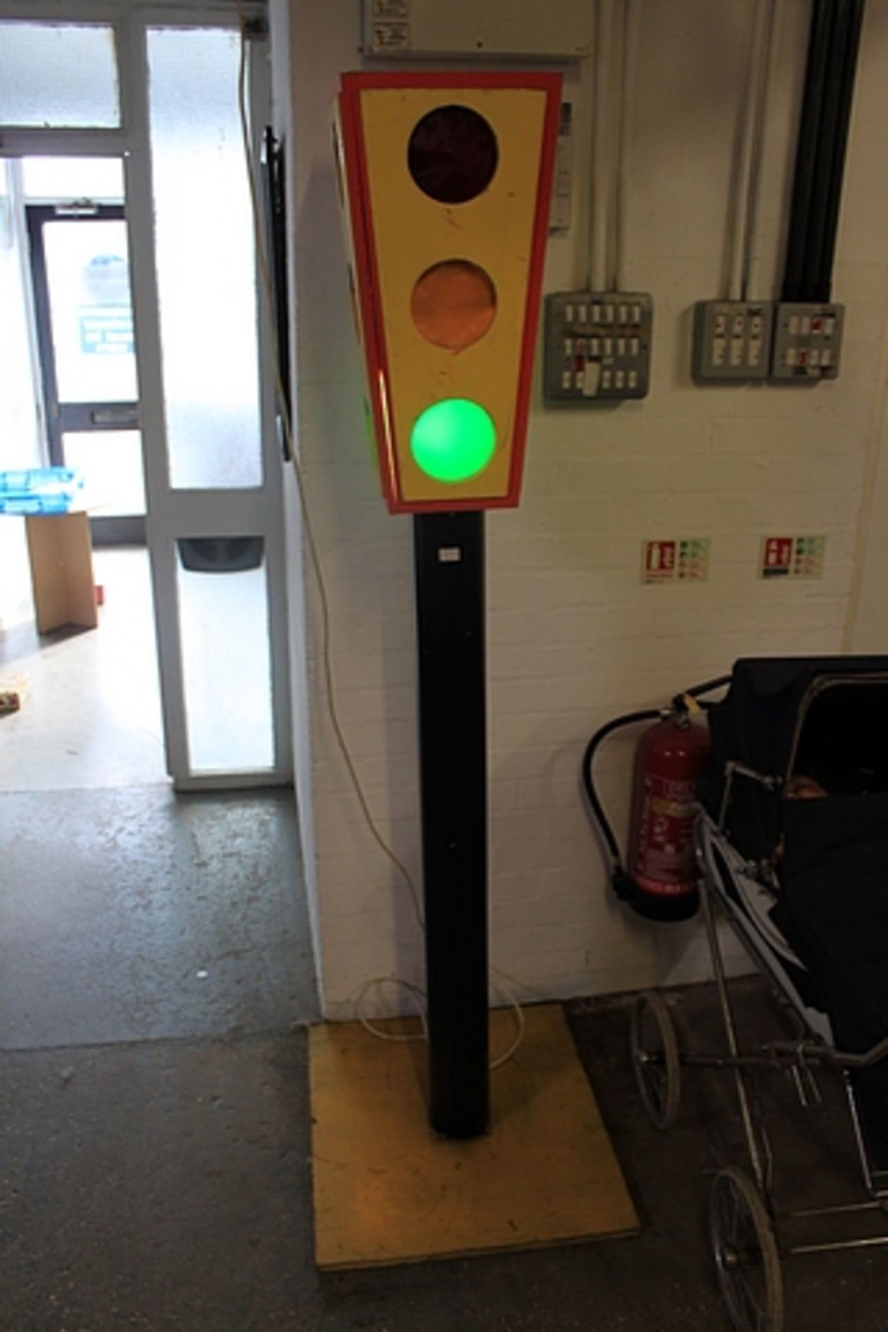 A Unique Hand Built 240v Traffic Light Post In Full Working Order 1900mm High