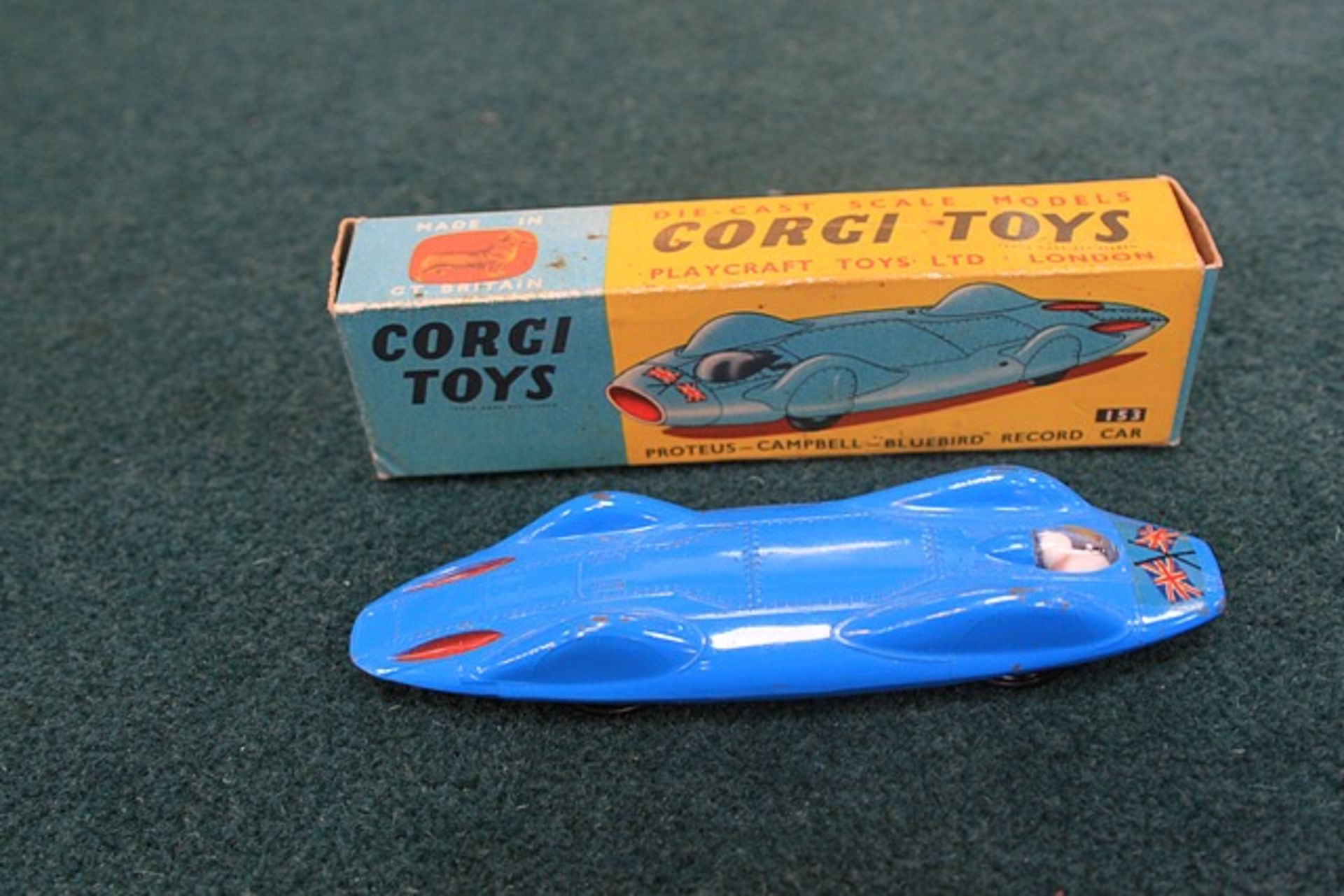 Corgi #153 Diecast Proteus - Campbell - Bluebird Record Car Complete With Box