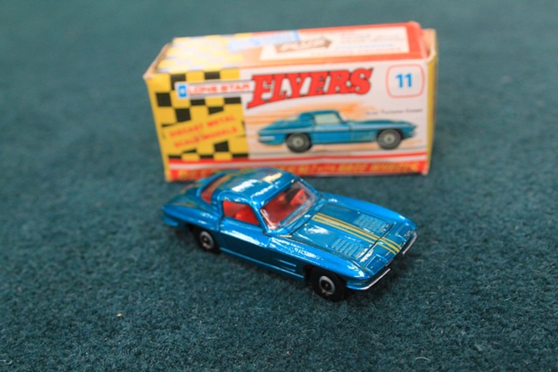 Lone Star Flyers Diecast # 11 Grand Turismo Coupe In Turquoise With Red Interior Complete With Box - Image 2 of 2