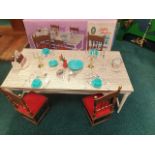 Marx Toys Little Hostess Dining Table With Four Chairs And Accessories Complete With Box