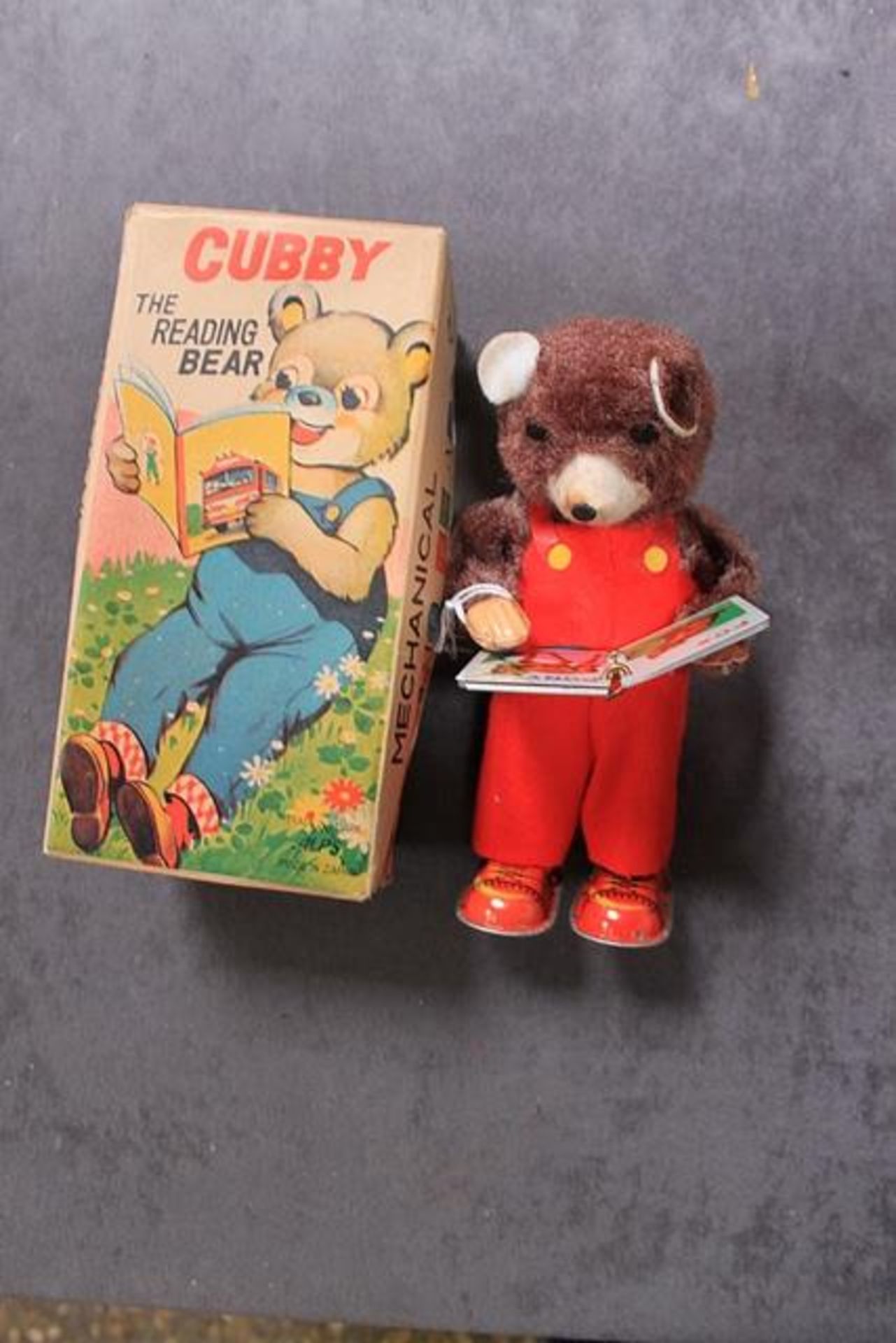 Alps (Japan) Cubby The Reading Bear Mechanical Toy Wind-Up 7 Inch Tall - Image 2 of 2