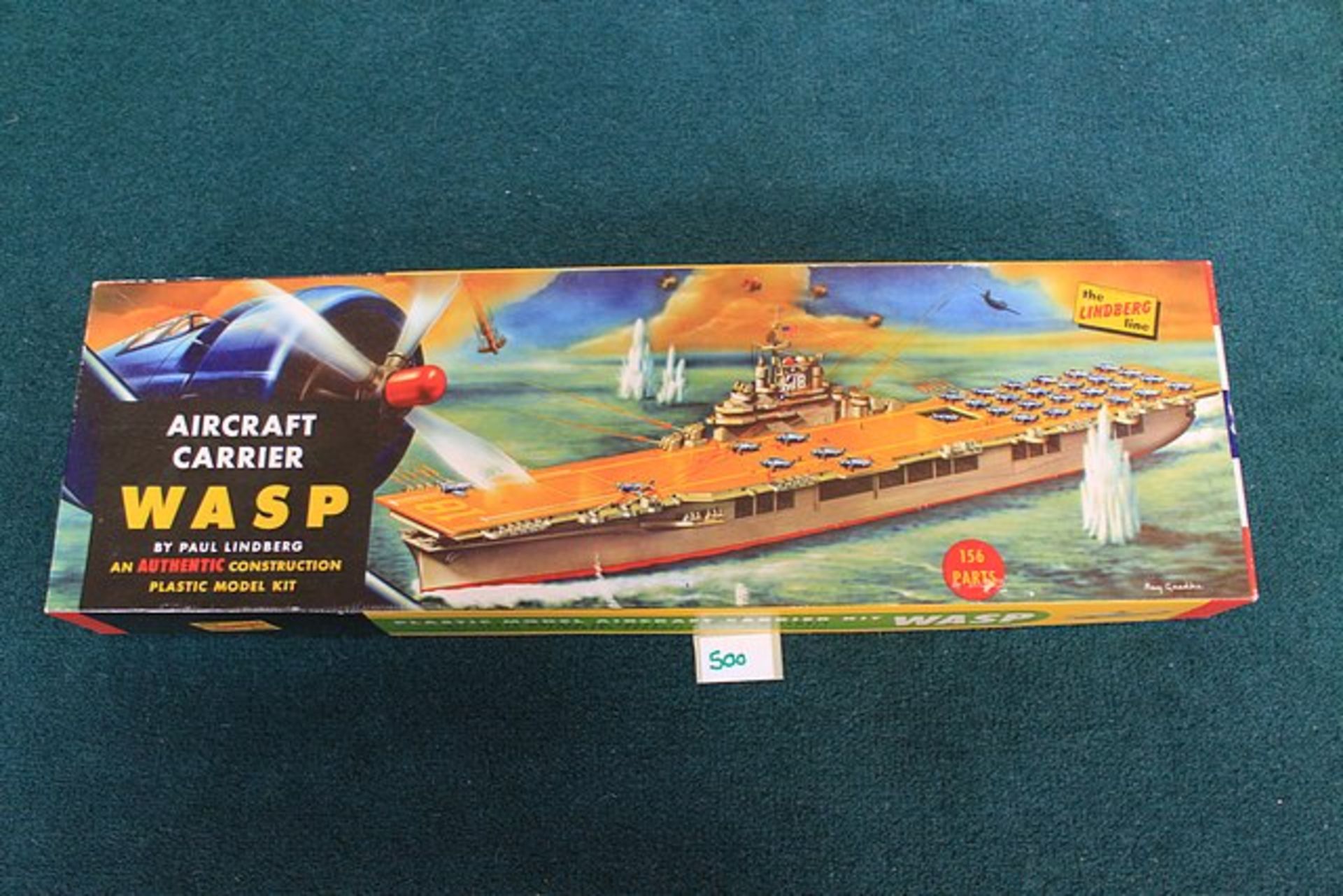 Lindberg Line Authentic Construction Plastic Model Kit USS Aircraft Carrier WASP 156 Parts