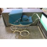 Silver Cross Pram In Turquoise & White Complete With Matching Bag