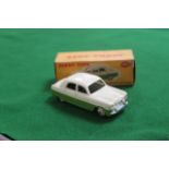 Dinky Toys Diecast #162 Ford Zephyr Saloon In White Over Green Complete With Box