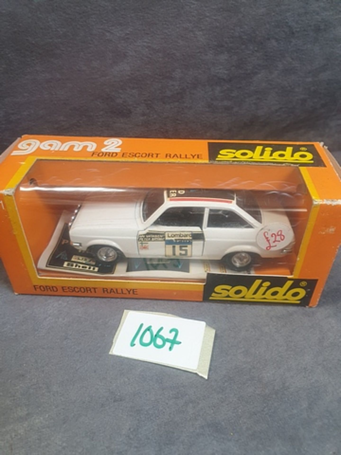 Solido (France) Diecast #61 Ford Escort Ralley In White With Racing Number 15 Complete With Box - Image 2 of 2