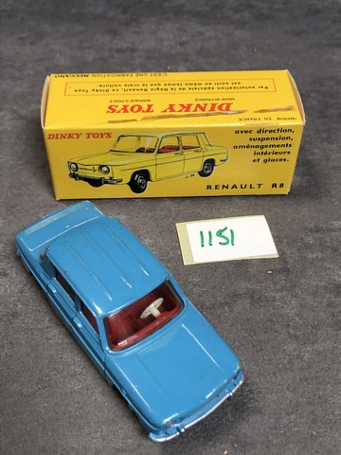 Dinky Toys Diecast #517 Renault R8 Mint condtion model with a repro box