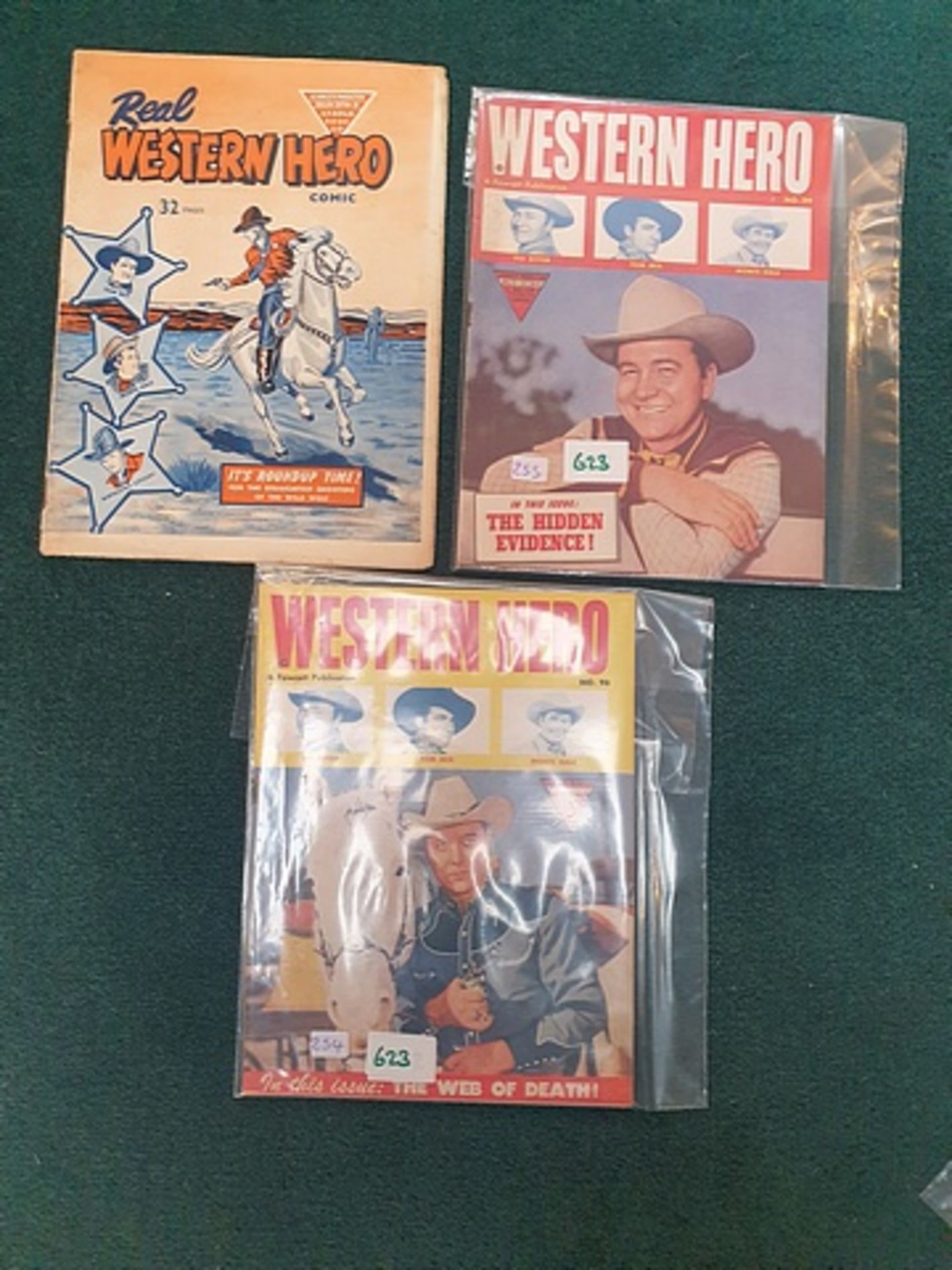 3 x Western Hero Comics comprising Real Western Hero (UK Version) Started in 1948.Hopalong