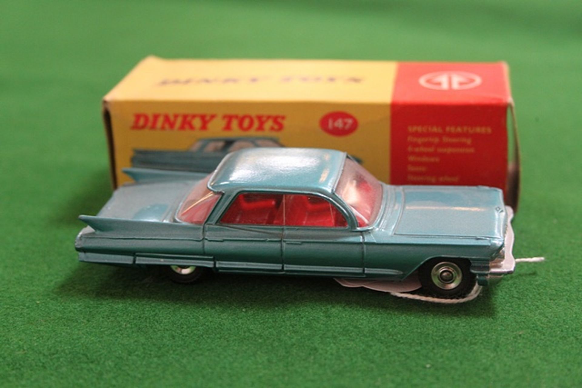 Dinky Toys Diecast #147 Cadillac 62 In Blue With Red Interior Complete With Box