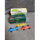 Fairylite Friction Powered Racing Car Transporter With Two Ars No 122 Empire Made Complete In Box