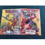 2 Wings Comics comprising of Wings Comic Streamline, 1951 Series Traitor in the Cockpit (Location