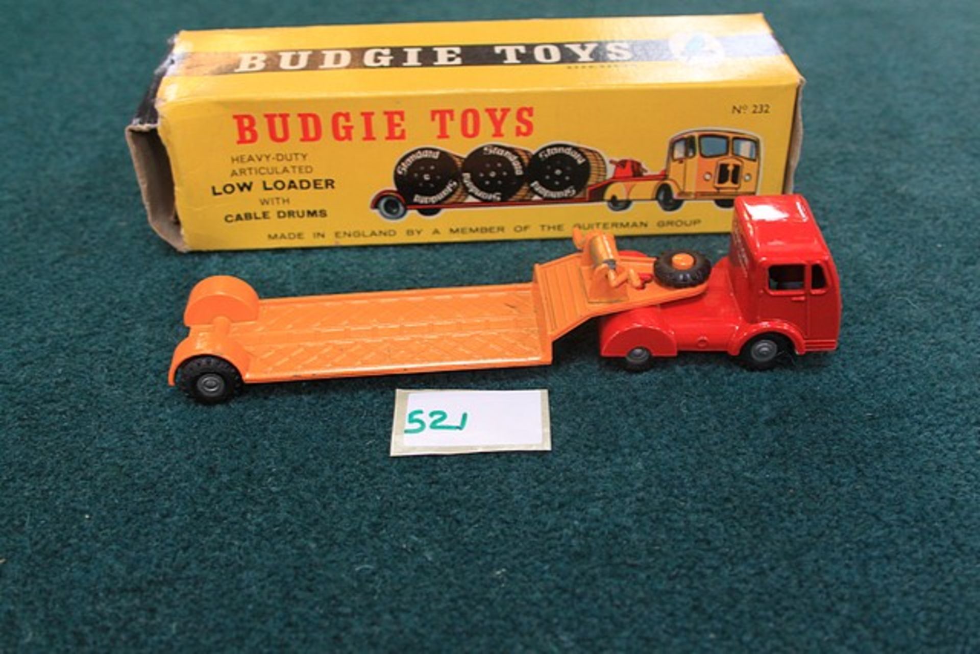 Budgie Diecast # 232 Heavy Duty Articulated Lowe Loader (Without Cable Drums) Complete With Box