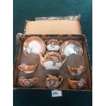 Gold And White Flowered Tea Set Complete In Box