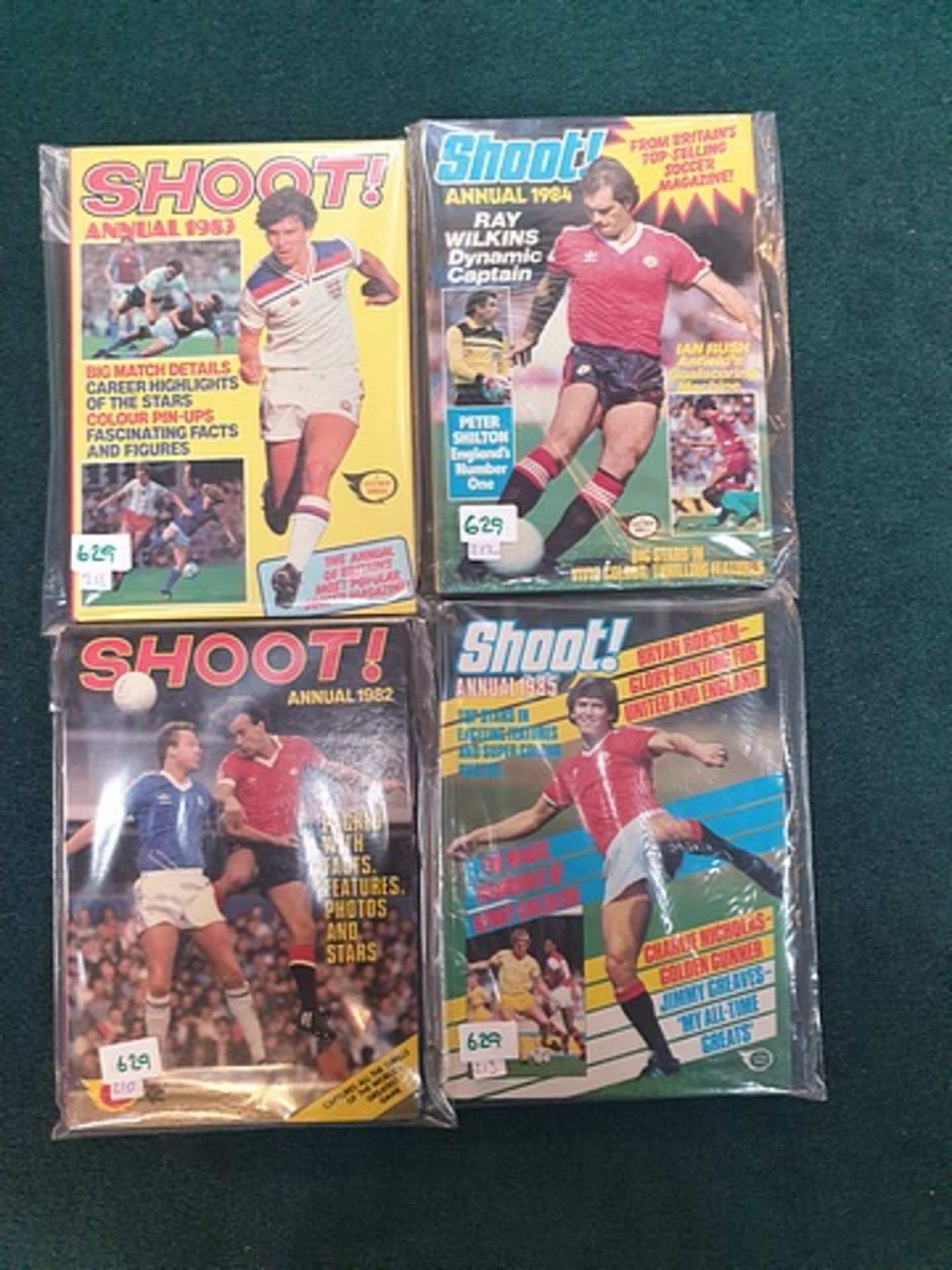 4 x IPC Magazines Fleetway Shoot Annuals 1982,1983,1984 and 1985