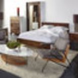 Cardosa Reclaimed Wood White Lacquer Platform Bed, Queen US Bed Urban Modern meets rustic country