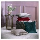 4 x Eterno Velvet Cushion Teal Duck Feather Filled Sumptuously Soft And Luxurious Velvet Cushion