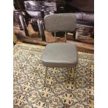 Brass And Grey Leather Dining Chair
