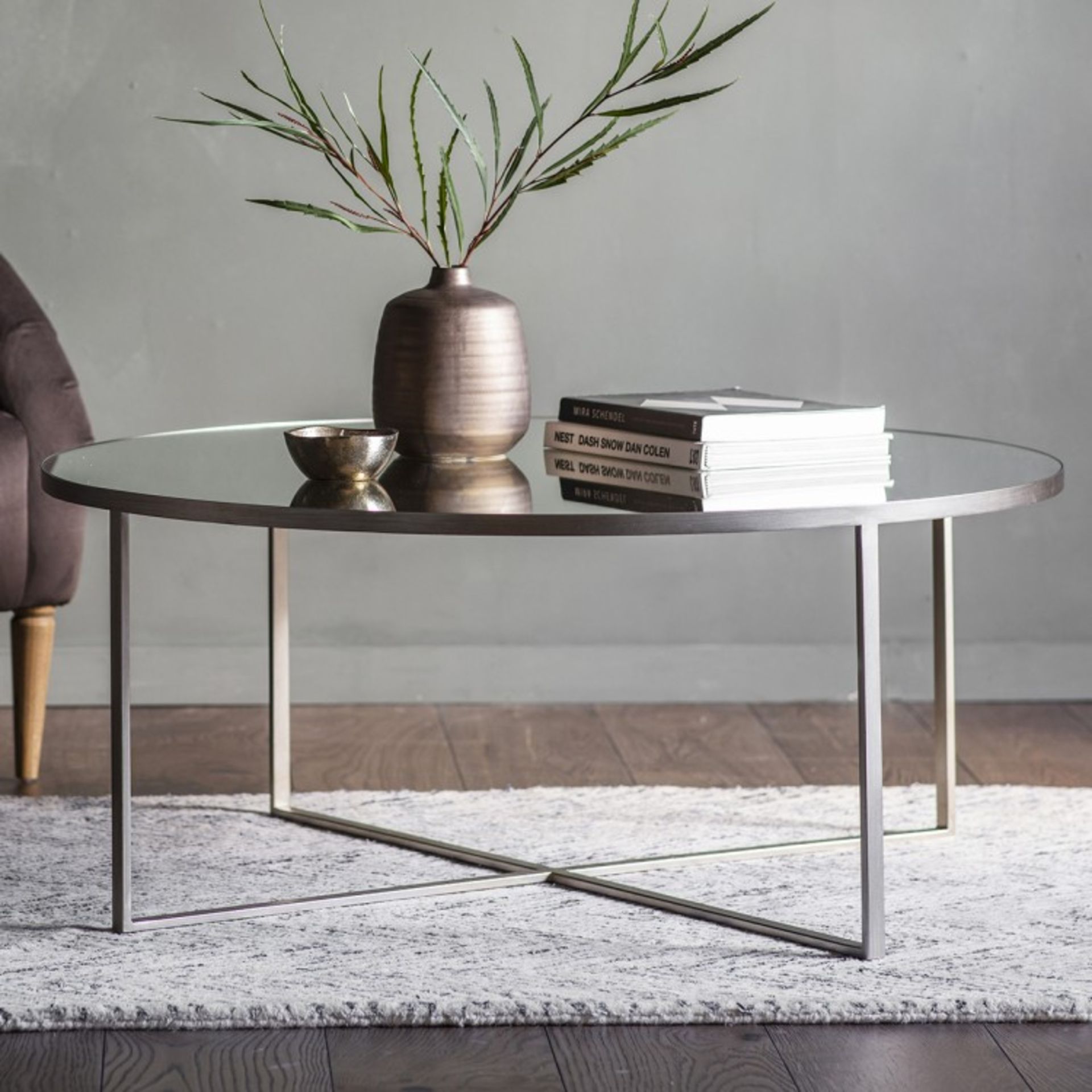 Brushed Nickel Coffee Table