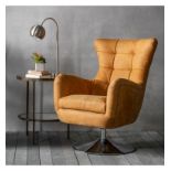 Laura Ashley Clearwell Swivel Chair Tan Nubuck Leather Sink into our comfortable Clearwell