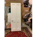 White Panelled Fire Door With Surround And Frame 73cm X 204cm X 4cm Consigned From A Luxury