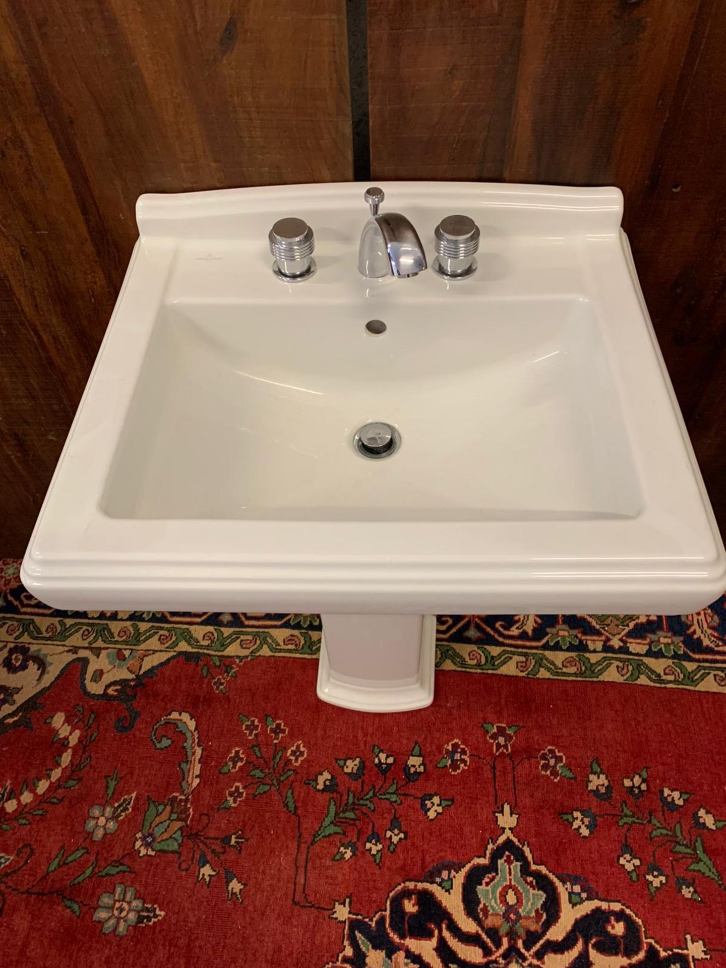 Villeroy & Boch Free Standing Basin Unit With Chrome Luxury Faucet Taps By Jean-Claude Delepine In - Image 5 of 5