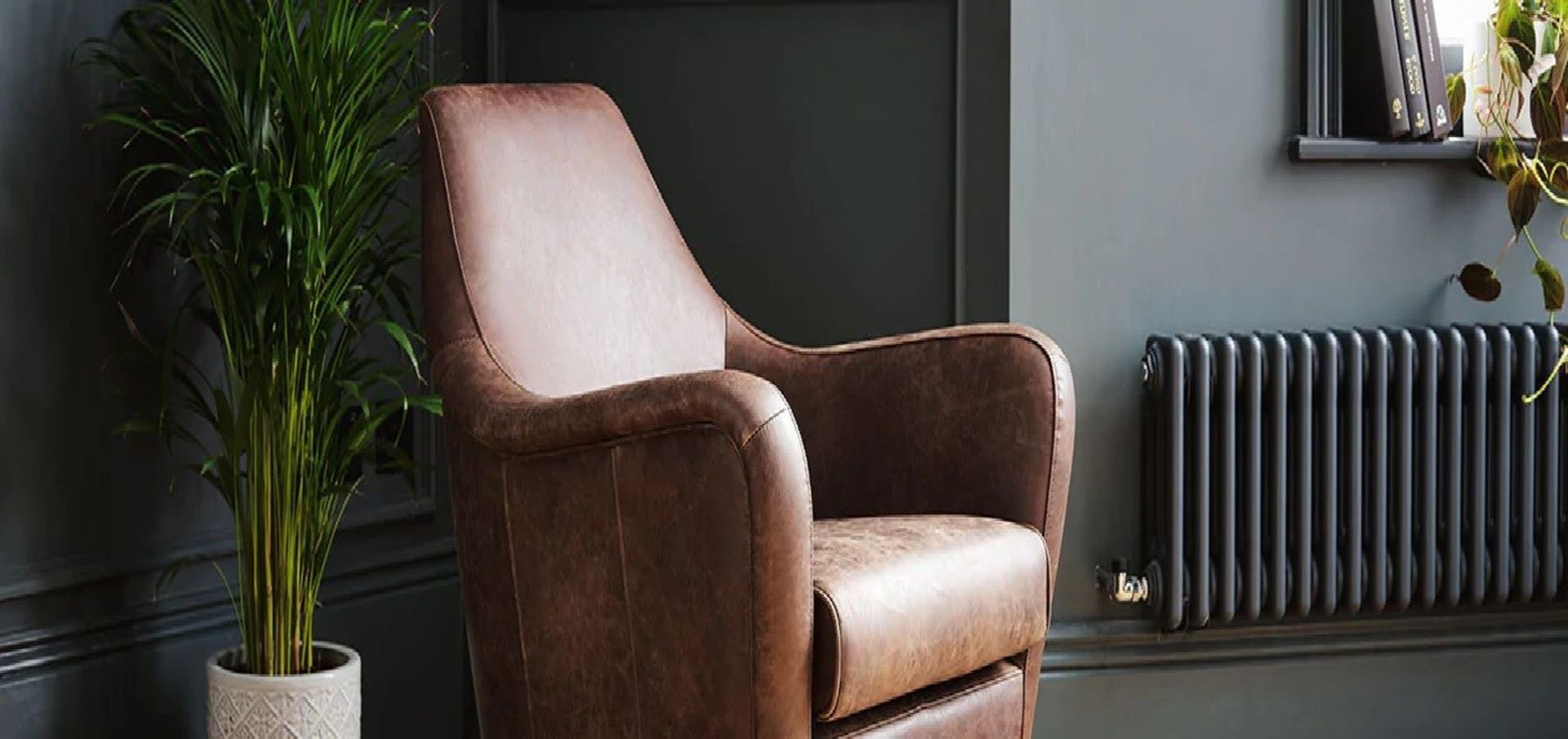 Laura Ashley Saltney Vintage Leather Chair Tobacco Brown Create striking and modern interiors