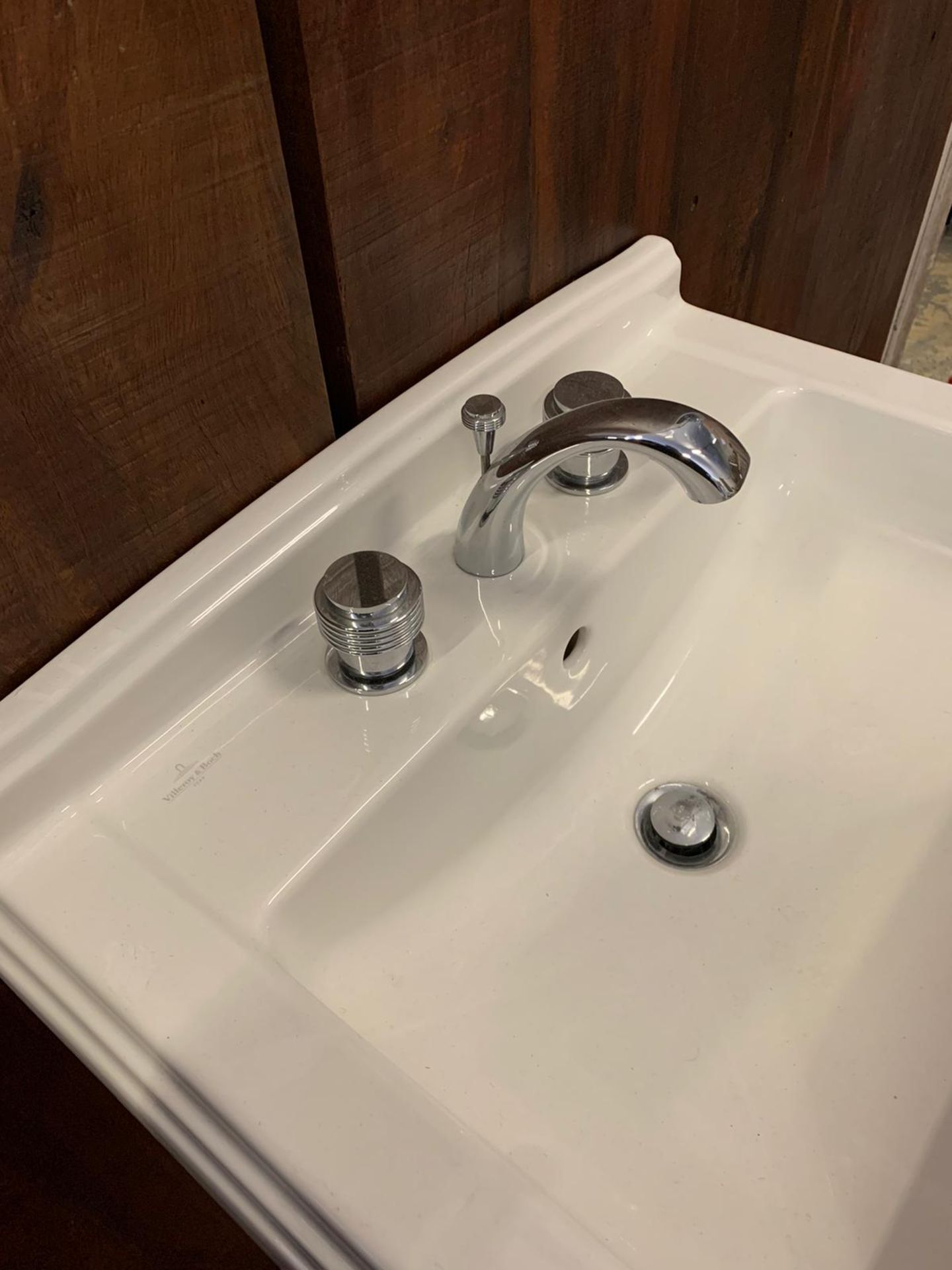 Villeroy & Boch Free Standing Basin Unit With Chrome Luxury Faucet Taps By Jean-Claude Delepine In - Image 3 of 5