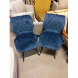 A Pair of Velvet Dining Chairs