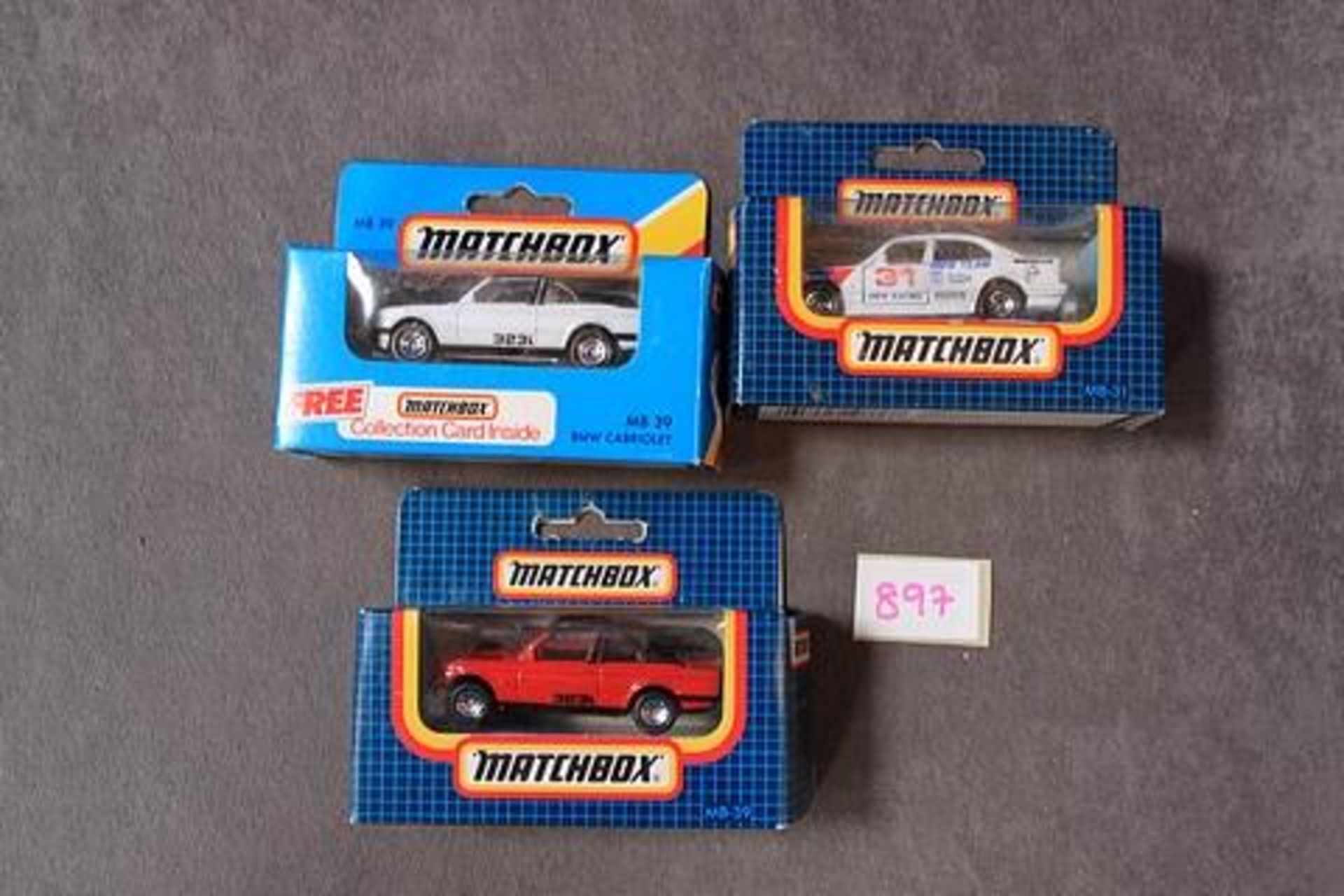 3x Matchbox BMW Mint Models Comprising Of; No 31 BMW Serie 5 Rally Car In Box, No 39 BMW Cabriolet